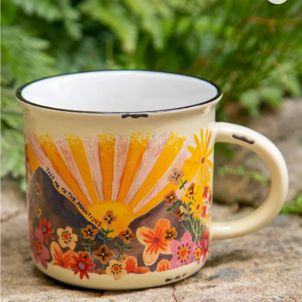 NATURAL LIFE Ceramic Mug with Sunrise and Floral Design - Picture 7 of 8